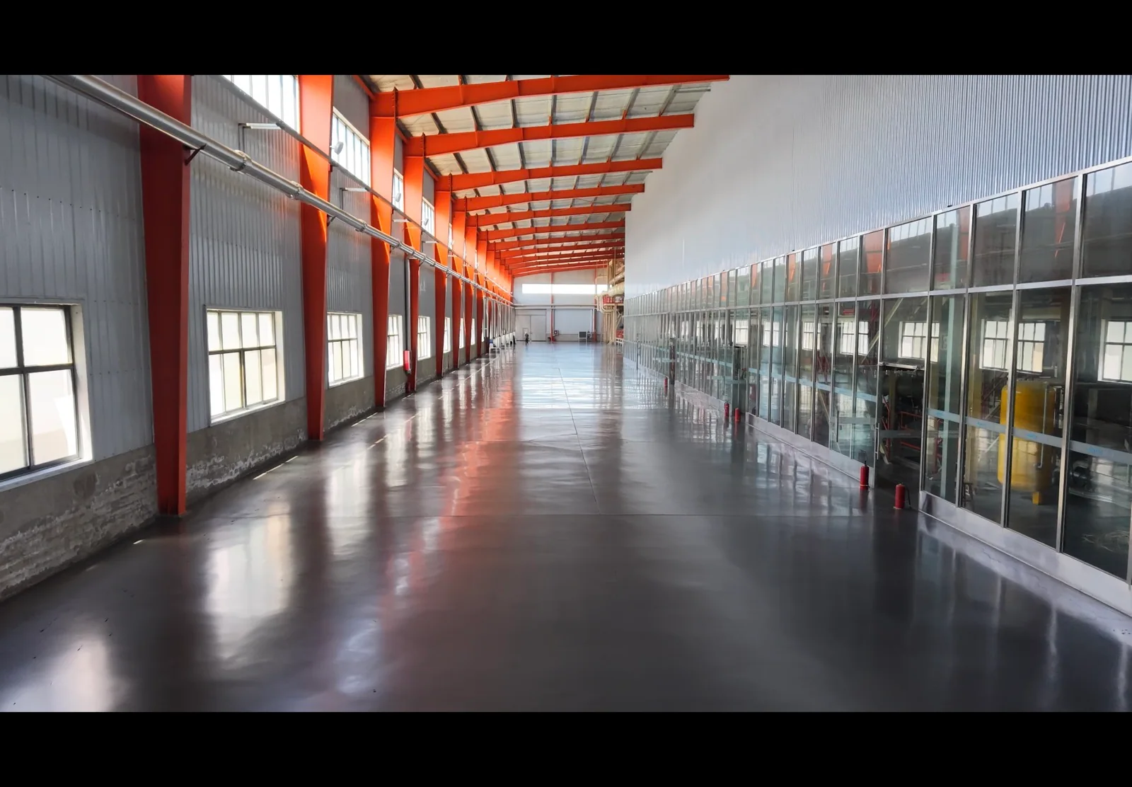 MDF production control corridor at Xinyao Wood factory