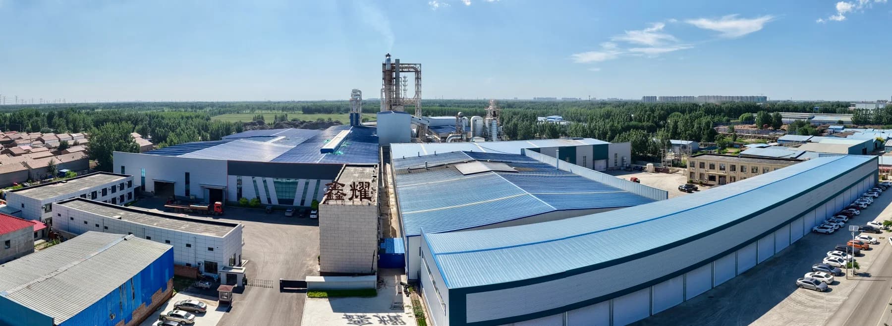 Aerial view of Wen'an Xinyao Wood Industry manufacturing base